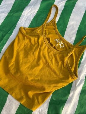 ARQ cropped tank size small  yellow ochre